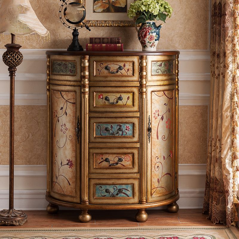 Cofensador de cofres de almacenamiento tradicional cofre de madera sólida con cajones de 3/4/5