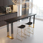 Living Room Rectangle Wood Top Counter Table Gold Base Glam Style Bar Table Clearhalo 'Bar Furniture' 'Bar Tables' 'bar_tables' 'Furniture' 'furniture_bar_tables' 'Kitchen & Dining Furniture' 1200x1200_2519a17d-6d1f-4fe5-a422-0f5b4a305de6