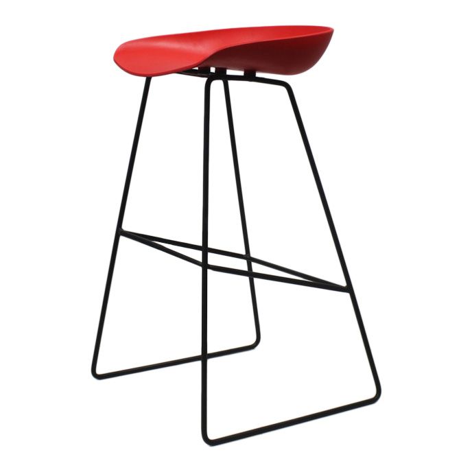 Contemporary Metal Counter Stool Plastic Low Back Furniture with Iorn 4 Legs