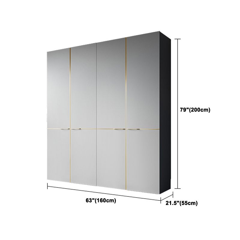 Kleiderschrank im zeitgenössischen Stil grau Farbe Holzgarderobe Schrank mit Regalen