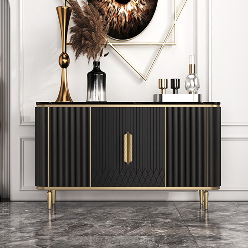 Mesa del aparador de almacenamiento de mármol de lado Glam Sideboard con puertas para el comedor