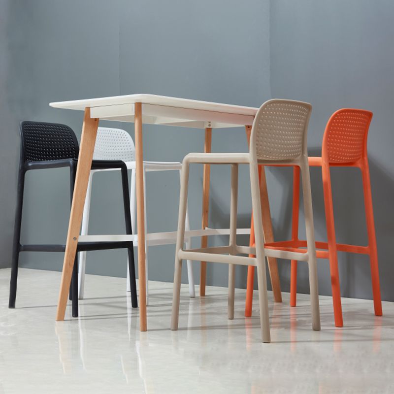 Scandinavia Style Bar-stool PP Legs Rectangle Seat Barstool with Low Back for Kitchen Clearhalo 'Bar Furniture' 'Bar Stools' 'bar_stools' 'furn' 'furn_bar_stools' 'furniture_bar_stools' 'Kitchen & Dining Furniture' 'kitchen&dining_furn' 'kitchen' 'kitchen_furn' Furniture' 1200x1200_251b6d5c-162c-40e8-9f7a-4c15d90eb840