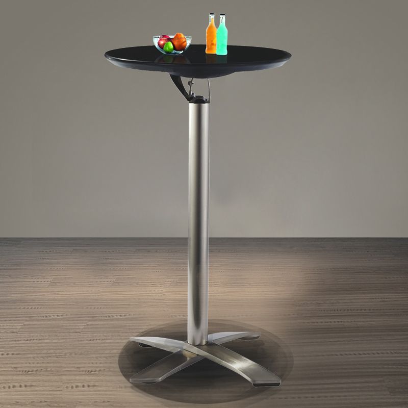 Industrial Folding Metal Bar Table Round Plastic Top 41.3"H Bistro Table Clearhalo 'Bar Furniture' 'Bar Tables' 'bar_tables' 'furn' 'furn_bar_tables' 'Furniture' 'furniture_bar_tables' 'Kitchen & Dining Furniture' 1200x1200_251c5219-d3cf-46b9-a193-605213e39a47