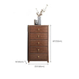 Glam Walnut Wood Storage Chest Bedroom Chest in Brown with Drawers