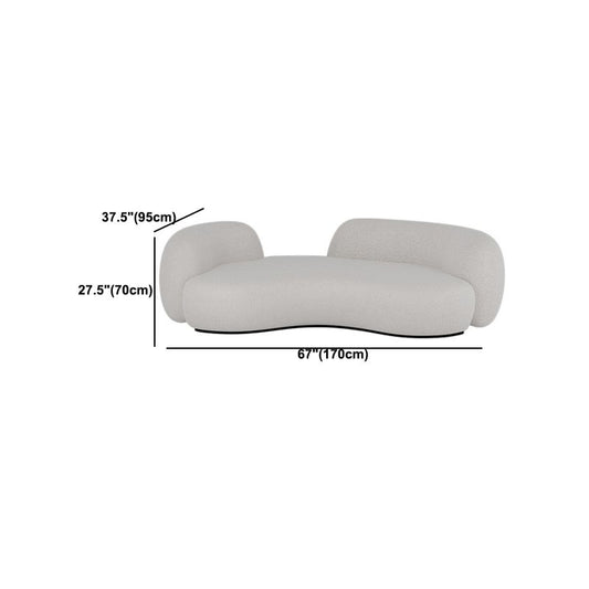 Zeitgenössischer gebogenes Sofa 28,34 "Hochschürze -Armsofa in Beige