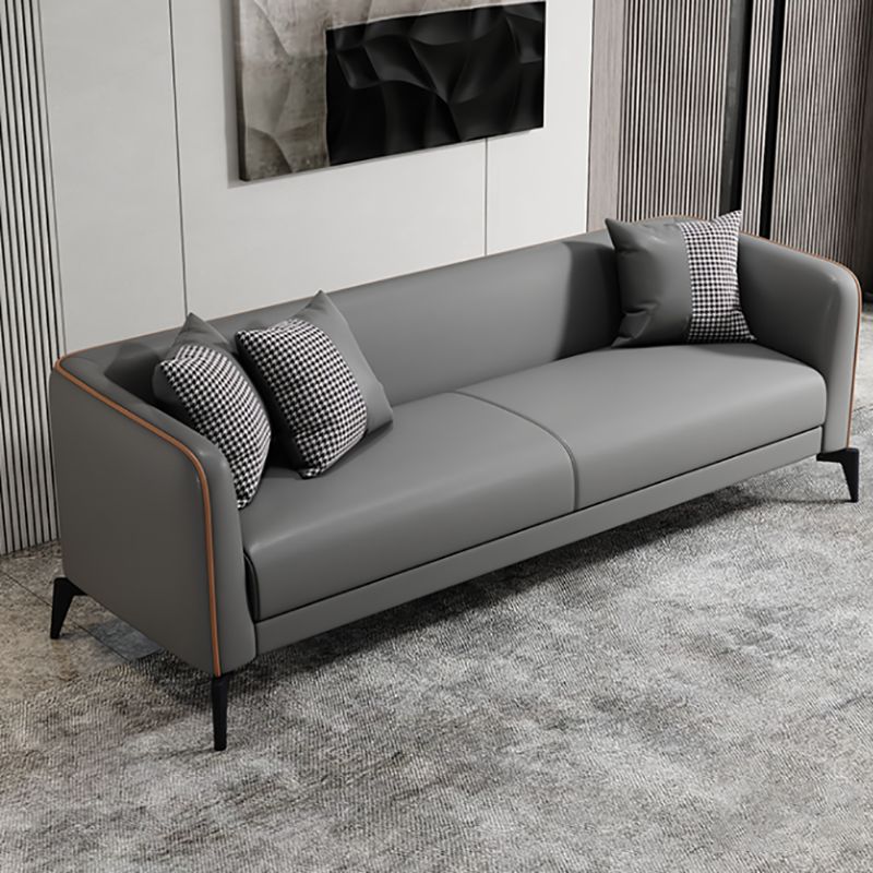 Contemporary Faux Leather Tight Back Tuxedo Arm Living Room Standard Settee