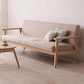 Solid Wood Solid Color Sofa Stationary Sewn Pillow Back Settee for Living Room