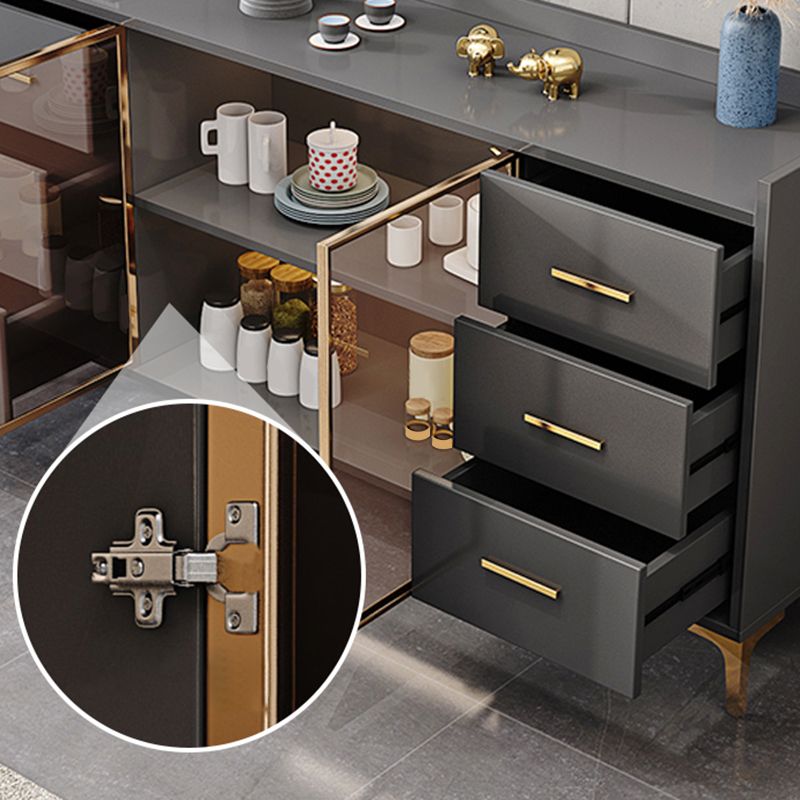 Tavolo a buffet in legno Scheda in stile glam con armadi e cassetti