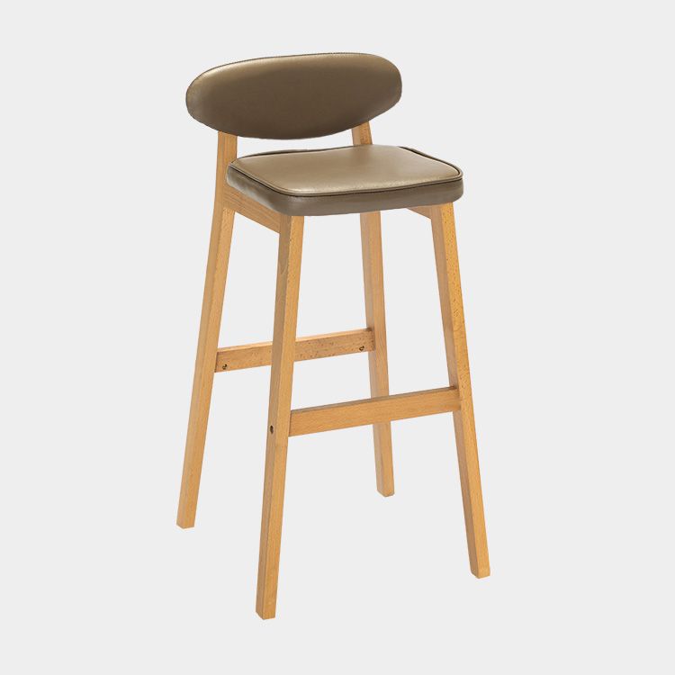 Contemporary Bar-stool Square Counter Bar Stool with Wooden Legs for Kitchen Clearhalo 'Bar Furniture' 'Bar Stools' 'bar_stools' 'furn' 'furn_bar_stools' 'Furniture' 'furniture_bar_stools' 'Kitchen & Dining Furniture' 1200x1200_25215e14-5484-4194-9e38-3d844ff33731