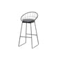 Contemporary Living Room Metal Legs Upholstered Bar Stool with Footrest