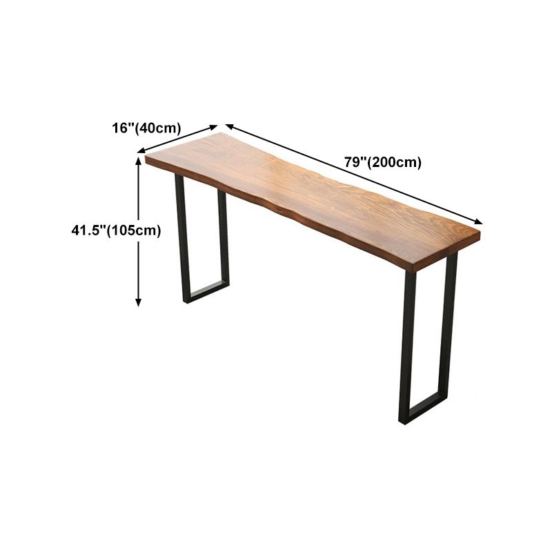 Solid Wood Bar Table Brown Industrial Bar Dining Table with Sled Base Clearhalo 'Bar Furniture' 'Bar Tables' 'bar_tables' 'furn' 'furn_bar_tables' 'Furniture' 'furniture_bar_tables' 'Kitchen & Dining Furniture' 1200x1200_2521e3ba-eea7-4318-be73-eab223ea9849