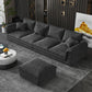 Contemporary Grey Loose Back Sofa & Chaise Pillow Top Arm Sofa - 29.92" H