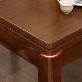 Table de salle à manger en bois massif marron Table de dinette contemporaine