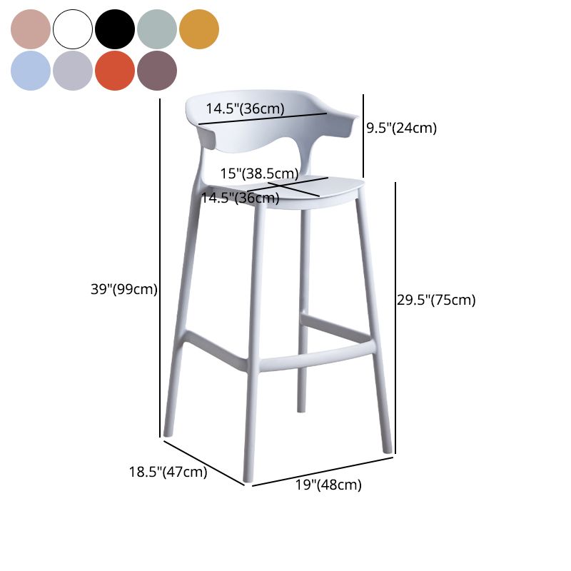 Stackable Plastic Indoor Counter Stools Low Back Scandinavian Bar Stools with 4 Legs Clearhalo 'Bar Furniture' 'Bar Stools' 'bar_stools' 'furn' 'furn_bar_stools' 'furniture_bar_stools' 'Kitchen & Dining Furniture' 'kitchen&dining_furn' 'kitchen' 'kitchen_furn' Furniture' 1200x1200_2525f9d2-4994-48b1-9c10-59eb505bf671