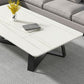 Stone and Metal Coffee Table Contemporary Coffee or End Table with Cross Legs