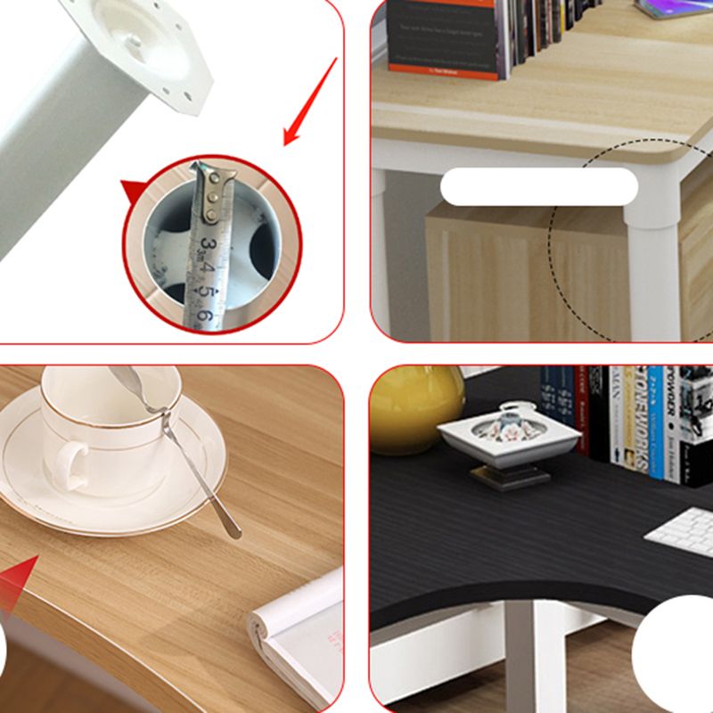 Modern houten kantoor bureau gratis formulier taakbureau met planken voor thuis