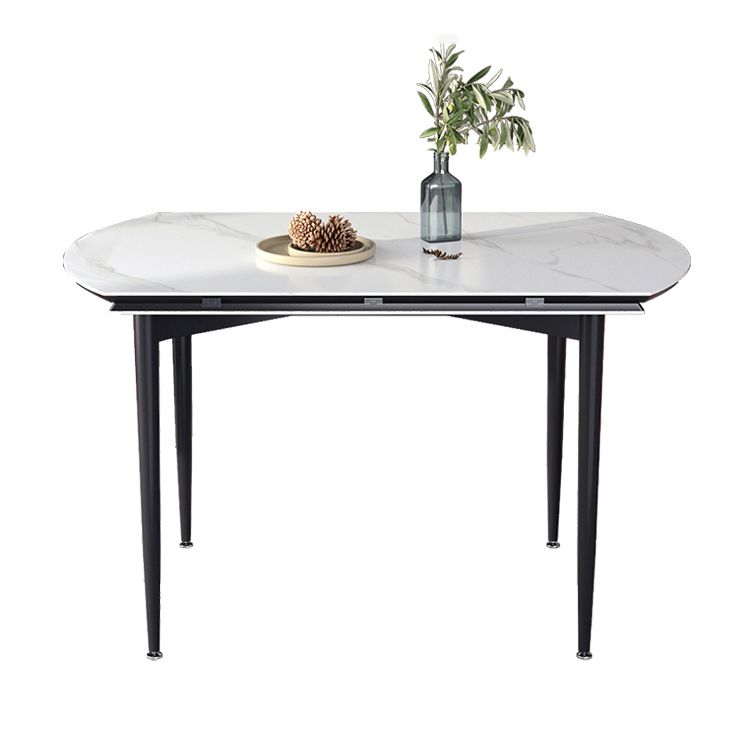 Simplicity Round Dining Table Sintered Stone Table with 4 Black Legs for Dining Room Clearhalo ' dining_table' 'Dining Tables & Seating' 'Dining Tables' 'furn' 'furn_dining_table' 'Furniture' 'furniture_dining_table' 'Kitchen & Dining Furniture' 'kitchen&dining_furn' 'kitchen' 'kitchen_dining_table' 1200x1200_2528969b-f55b-40d3-a45d-4b6e5c552cd9