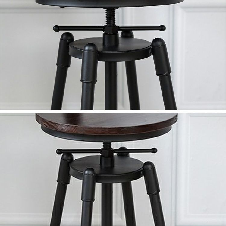 Industrial Bar and Counter Stool Adjustable Height Stool with 4 Black Legs Clearhalo 'Bar Furniture' 'Bar Stools' 'bar_stools' 'furn' 'furn_bar_stools' 'Furniture' 'furniture_bar_stools' 'Kitchen & Dining Furniture' 1200x1200_252897db-52e2-4fcc-9e73-e251d1ab2b91