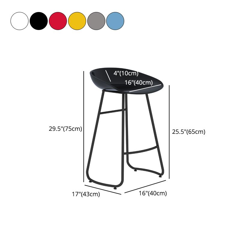 Modern Style Bar Chair PP Bucket Seat Iron Sled Legs Barstool with Footrest for Bar Clearhalo 'Bar Furniture' 'Bar Stools' 'bar_stools' 'furn' 'furn_bar_stools' 'furniture_bar_stools' 'Kitchen & Dining Furniture' 'kitchen&dining_furn' 'kitchen' 'kitchen_furn' Furniture' 1200x1200_252a41ae-f3ba-4c1c-82ed-b09503fe5fdd
