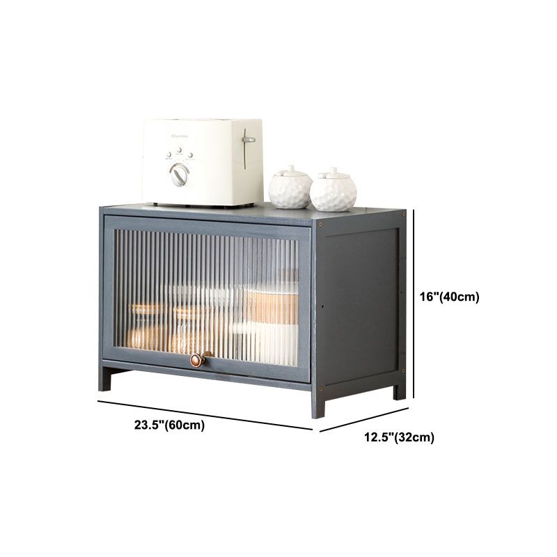 Puertas de vidrio gris Servidor de comedor Servidor de bambú contemporáneo para cocina