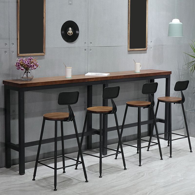 Modern Bar Dining Table Rectangle Bar Solid Wood Table in Brown Clearhalo 'Bar Furniture' 'Bar Tables' 'bar_tables' 'furn' 'furn_bar_tables' 'Furniture' 'Kitchen & Dining Furniture' 1200x1200_252d425a-8033-480c-8340-f6960be1175d