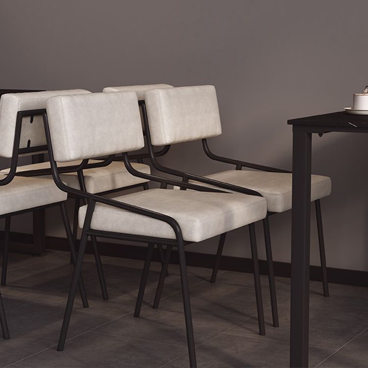 Industrial PU Leather Dining Chair Open Back Upholstered Dining Side Chair Clearhalo 'Dining Chairs' 'Dining Tables & Seating' 'dining_chair' 'furn' 'furn_dining_chair' 'Furniture' 'Kitchen & Dining Furniture' 1200x1200_252d771b-ec45-4437-9c0d-ef460dc0f770