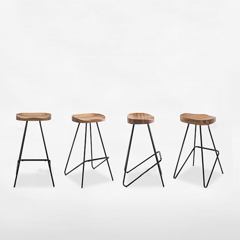 Modern Style Solid Wood Bar Stool with Footrest Bistro Bar Stool