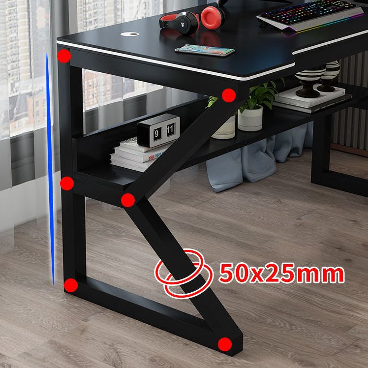 Contemporary Office Desk Rectangular Gaming Desk with Metal Legs Clearhalo 'furn' 'furn_office_desk' 'Furniture' 'Office Desks' 'Office Furniture' 'office_desk' 1200x1200_252ecc77-04d5-44cd-a7ae-35f4eb7a0794