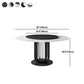 Round Stone Dining Table Modern Turntable Furniture with Pedestal Base in Matte Finish