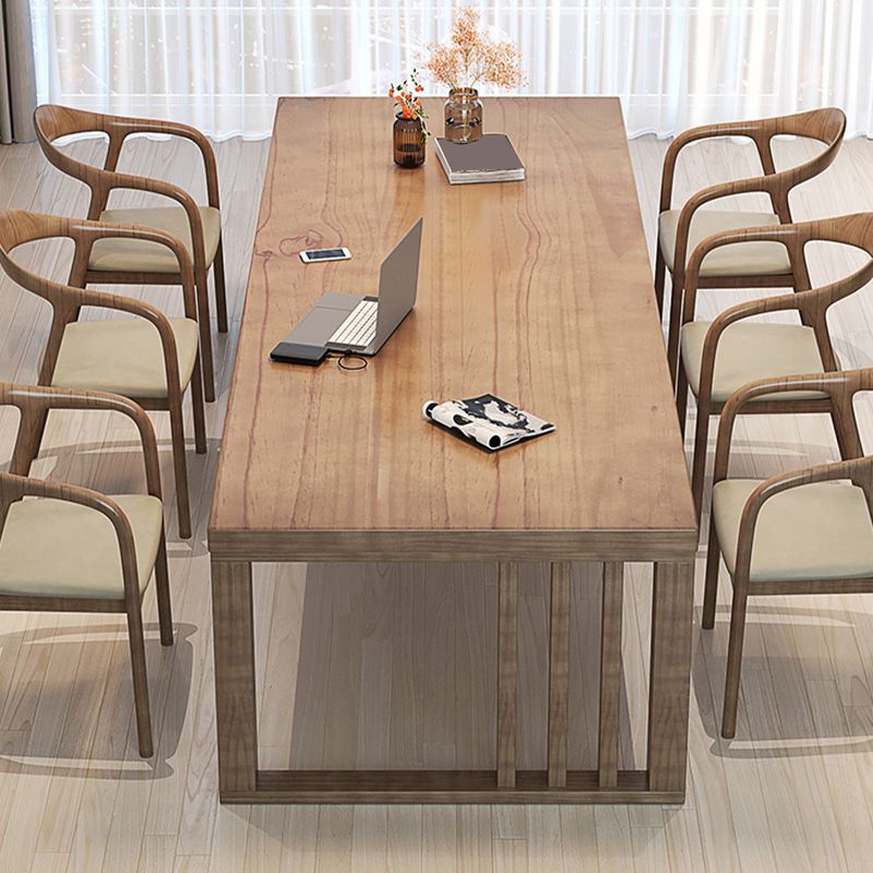 Modern 29.53" Tall Office Desk Solid Wood Rectangular Writing Desk Clearhalo 'furn' 'furn_office_desk' 'Furniture' 'Office Desks' 'Office Furniture' 'office_desk' 1200x1200_25308f01-15a6-4e71-8cb1-01385f428b6b