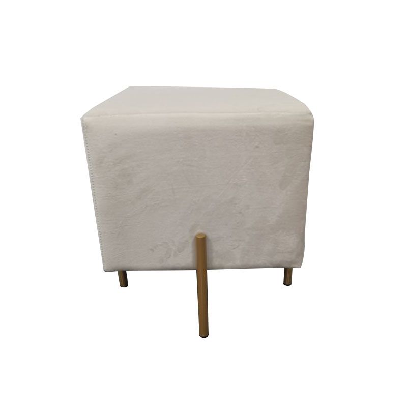 Glam Pouf Ottoman Velvet Upholstered Solid Color Square Ottoman with Metal Legs Clearhalo 'furn' 'furn_ottomans_poufs' 'Furniture' 'Living Room Furniture' 'Ottomans & Poufs' 'ottomans_poufs' 1200x1200_2531af39-8700-46f3-b1cb-354c3e161704