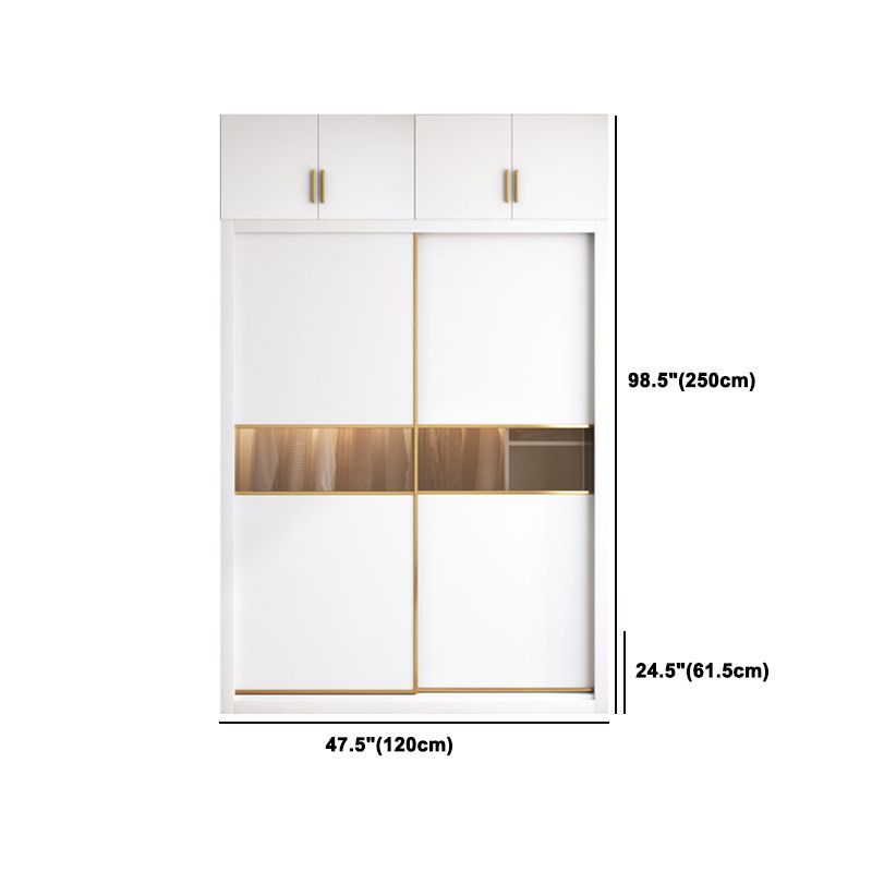 Witte schuifgarderobe kast gemanipuleerde houten garderobe armoire