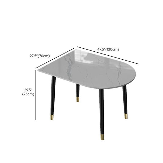 Black Base Dining Table Modern Stone Table for Kitchen Dining Room