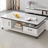 4 Legs Coffee Table Rectangle Single Stone Cocktail Table with Storage Clearhalo 'Coffee & Accent Tables' 'Coffee Tables' 'coffee_tables' 'furn' 'furn_coffee_tables' 'Furniture' 'Living Room Furniture' 1200x1200_25346c3c-54fd-468b-94b7-d369943efd67