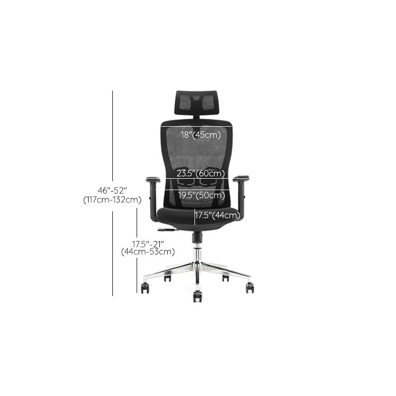 Moderne zwarte bureaustoel vaste armen verstelbare stoelhoogte bureau stoel met wielen