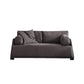 Leather Sofa Stationary Settee Solid Color Modern Sofa for Living Room
