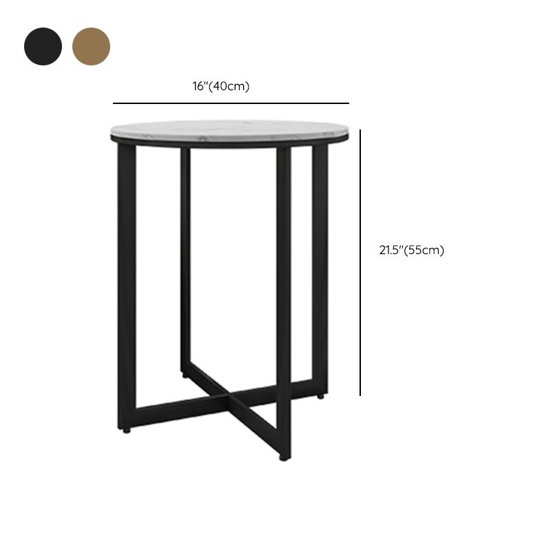 Glam White Frame Coffee Table Round Slate Top Cocktail Table Clearhalo 'Coffee & Accent Tables' 'Coffee Tables' 'coffee_tables' 'furn' 'furn_coffee_tables' 'Furniture' 'Living Room Furniture' 1200x1200_25359416-633d-4b93-88f4-44442b76e51d