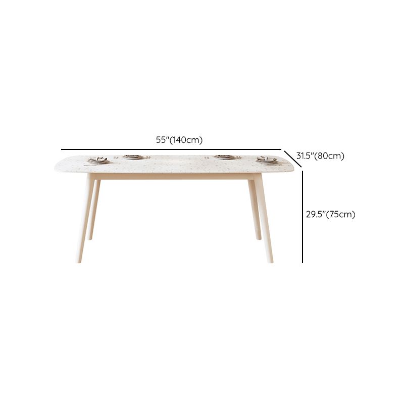 Modern Stone White Dining Table Ash Wood Base for Dining Room Clearhalo 'Dining Tables & Seating' 'Dining Tables' 'dining_table' 'furn' 'furn_dining_table' 'Furniture' 'Kitchen & Dining Furniture' 1200x1200_2535bbf7-af7b-41ce-98ef-0c4e3e96401a