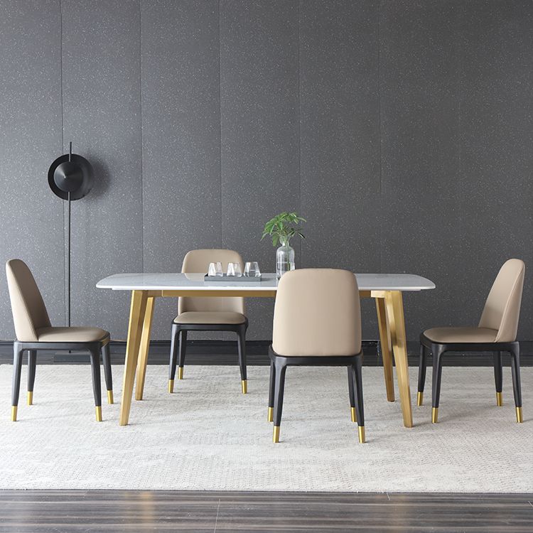 1/4/5/7 Pcs Metal Glam Dining Room Set with Rectangle Table Dining Set Clearhalo 'Dining Room Sets' 'Dining Tables & Seating' 'dining_room_set' 'furn' 'furn_dining_room_set' 'Furniture' 'furniture_dining_room_set' 'Kitchen & Dining Furniture' 'kitchen&dining_furn' 'kitchen' 1200x1200_2537b431-0939-4452-b1c6-4c6f0ca21bbf