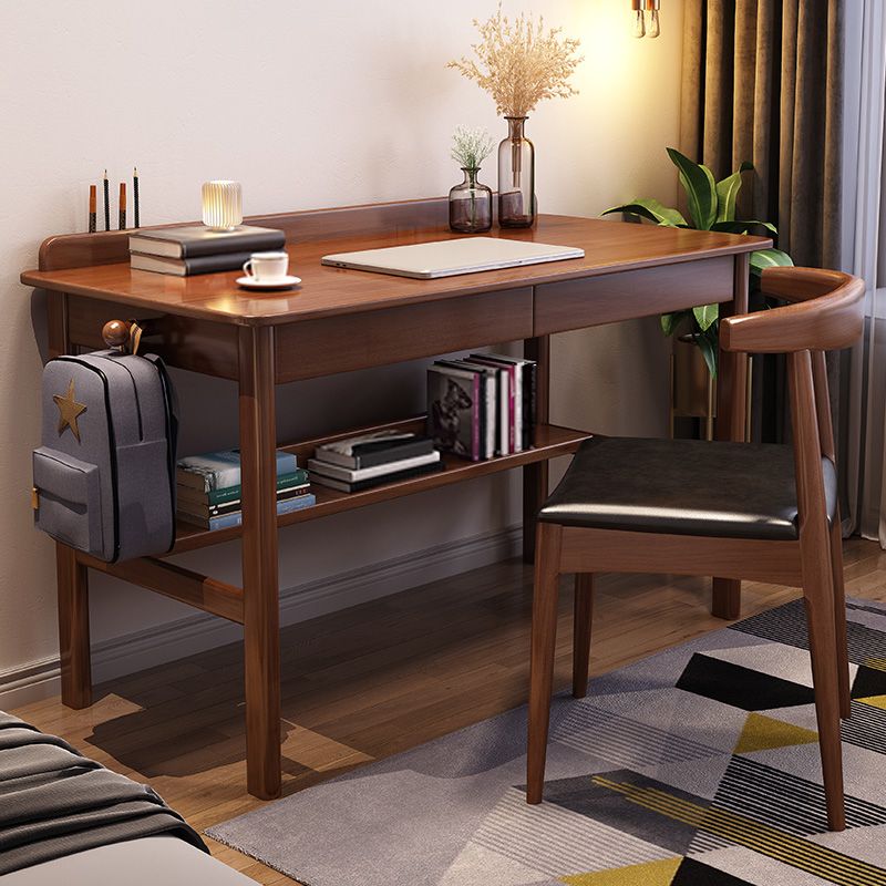 Modern Solid Wood Rectangle Office Desk 1-shelf 29.53-inch Tall Writing Desk Clearhalo 'furn' 'furn_office_desk' 'Furniture' 'Office Desks' 'Office Furniture' 'office_desk' 1200x1200_253884c9-3d19-4130-aee3-8d5df60ea757