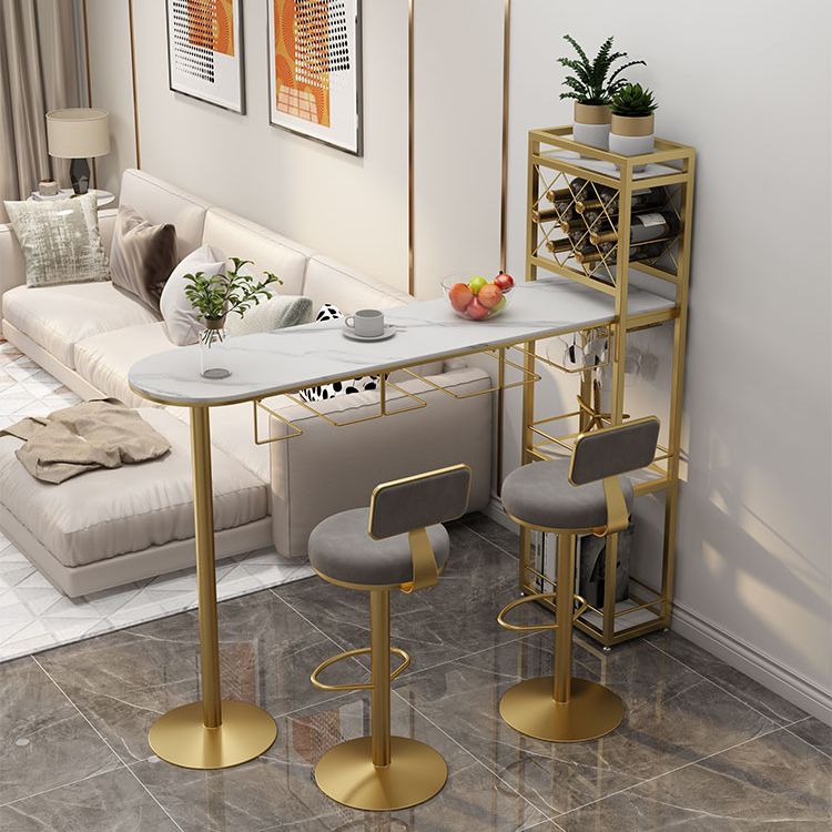 Modern 1/3 Pieces Bar Table Set Stone Counter Table with Rotatable Stools for Living Room Clearhalo 'Bar Furniture' 'furn' 'furn_home_bar_bar_sets' 'Furniture' 'Home Bars & Bar Sets' 'home_bar_bar_sets' 'Kitchen & Dining Furniture' 1200x1200_2538bf75-fb98-45e3-9494-245e6ec112b3