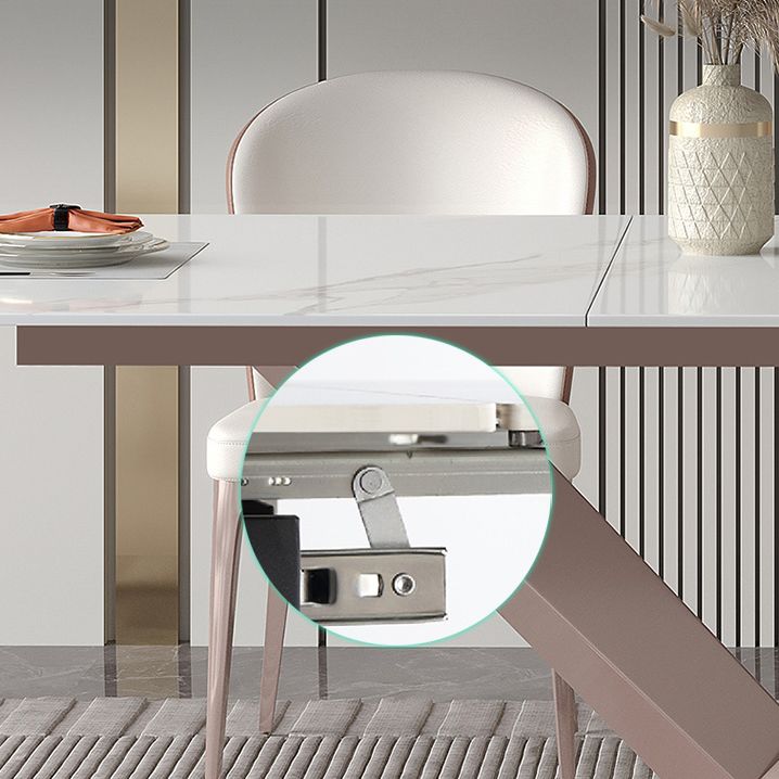 Modern 1/4/5/7 Pieces Silver Dining Table Set with Sintered Stone Top Scalable Dinette Set Clearhalo 'Dining Room Sets' 'Dining Tables & Seating' 'dining_room_set' 'furn' 'furn_dining_room_set' 'Furniture' 'furniture_dining_room_set' 'Kitchen & Dining Furniture' 1200x1200_25390b58-fe6c-4a73-a6f9-99ac1915c601