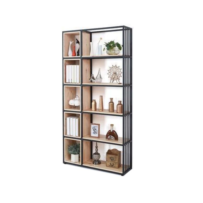 Modern Metal and Wooden Book Shelf Open Study Room Bookcase with Shelves Clearhalo 'Bookcases' 'furn' 'furn_bookcases' 'Furniture' 'Office Furniture' 1200x1200_25392338-5a00-499e-9629-e3feeefc1d2a