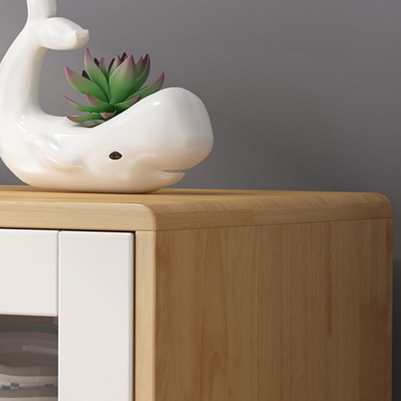 Solid Wood Buffet Table Modern 38.4-inch Side Board with Cabinets and Drawer Clearhalo 'buffet_sideboard' 'Buffets & Sideboards' 'furn' 'furn_buffet_sideboard' 'Furniture' 'Kitchen & Dining Furniture' 1200x1200_25392c94-8b8c-4c34-b9e9-ce5f110d36cb