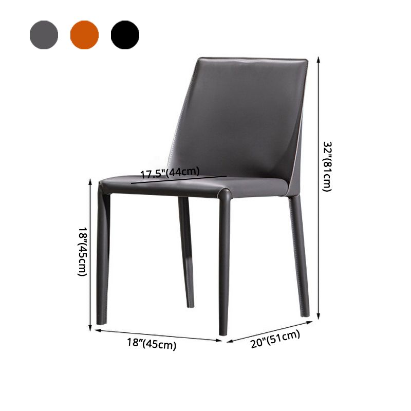 Modern Parsons Side Chair Matte Finish Leather Curved Armless Chair Clearhalo ' kitchen&dining_furn' 'Dining Chairs' 'Dining Tables & Seating' 'dining_chair' 'Furniture' 'furniture_dining_chair' 'Kitchen & Dining Furniture' 'kitchen' 1200x1200_25395b02-e345-407e-a11c-00ffba500a53