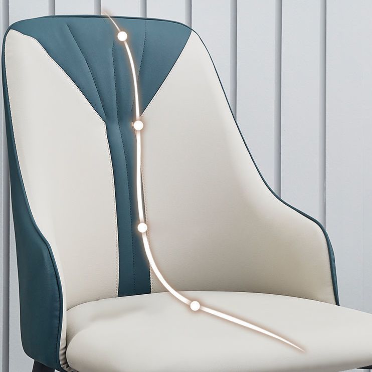 PU Leather Dining Chairs Industrial Style Arm Chair with Black Legs