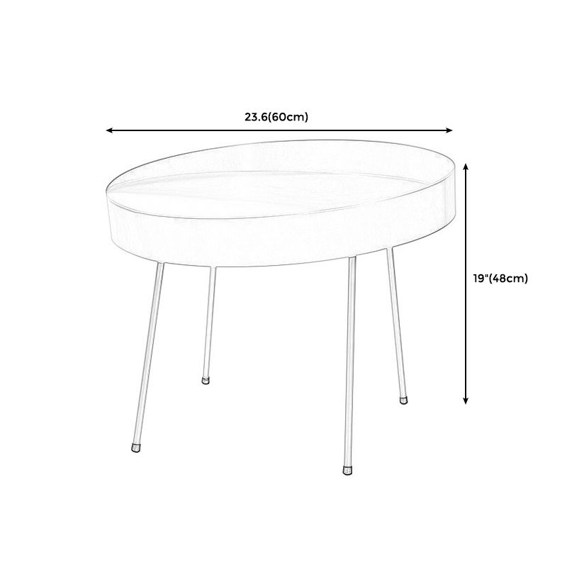 Round with Metal Accents Coffee Table Modern 4 Legs Cocktail Table Clearhalo 'Coffee & Accent Tables' 'Coffee Tables' 'coffee_tables' 'furn' 'furn_coffee_tables' 'Furniture' 'furniture_coffee_tables' 'Living Room Furniture' 1200x1200_2539fc8c-23d3-4bb8-a1c5-a3f9c5ca370b
