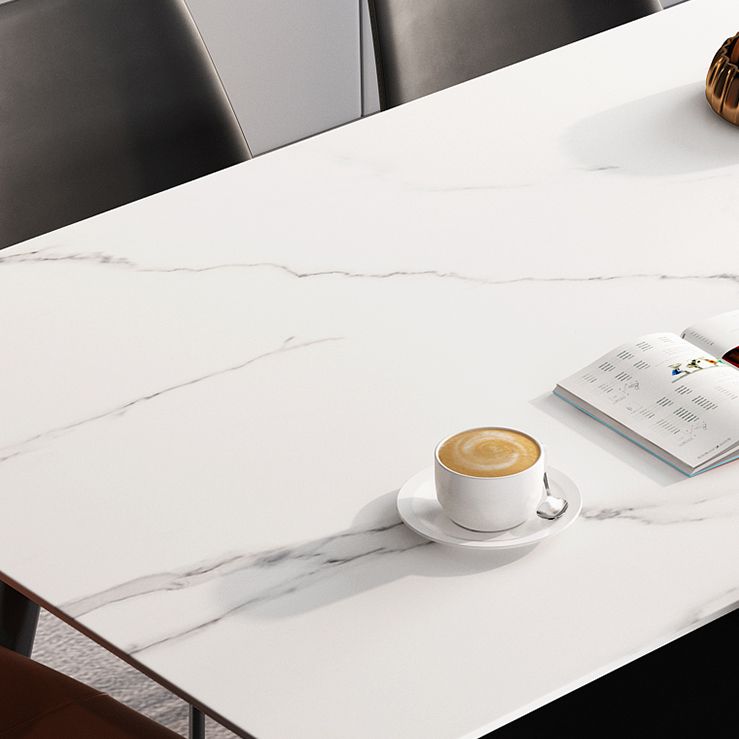Moderne eetkamerset 1/4/7-delige gesinterde stenen tafel met vleugelstoelen