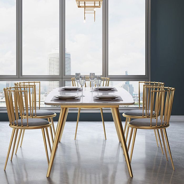 Set da pranzo rettangolare stile glam Set da pranzo da 1/5/6 pezzi per sale da pranzo