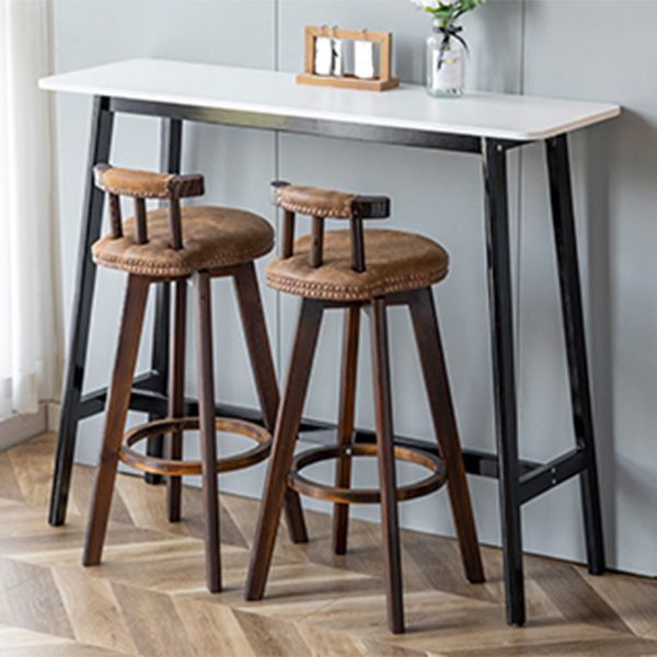 Matte Finish Wooden Rectangle Bar Table with Trestle for Living Room Clearhalo 'Bar Furniture' 'Bar Tables' 'bar_tables' 'furn' 'furn_bar_tables' 'Furniture' 'Kitchen & Dining Furniture' 1200x1200_253f7961-fbf6-4494-848c-c9ab762bfa5d
